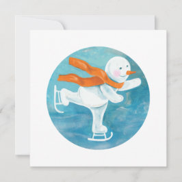 Cartão Boneco de Neve Patinador 