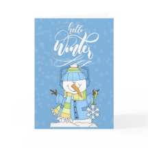 Boneco de Neve Vestindo Azul - Olá Inverno