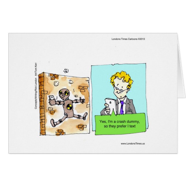 Cartão Boneco de Texto Engraçado de Colisão (Frente Horizontal)