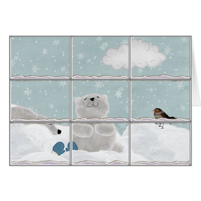 Cartão Boneco de Urso Polar (Frente Horizontal)