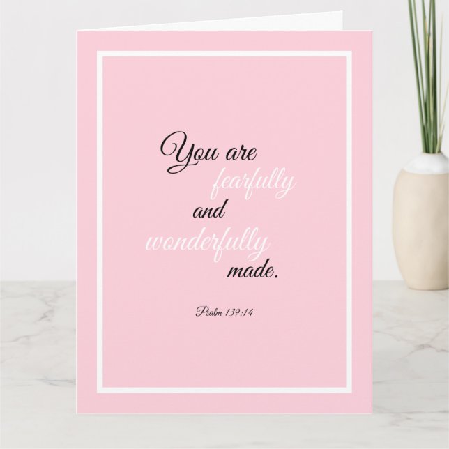 Cartão Bonita Citação De Bíblia Encorajante Psalm 139 (Frente)
