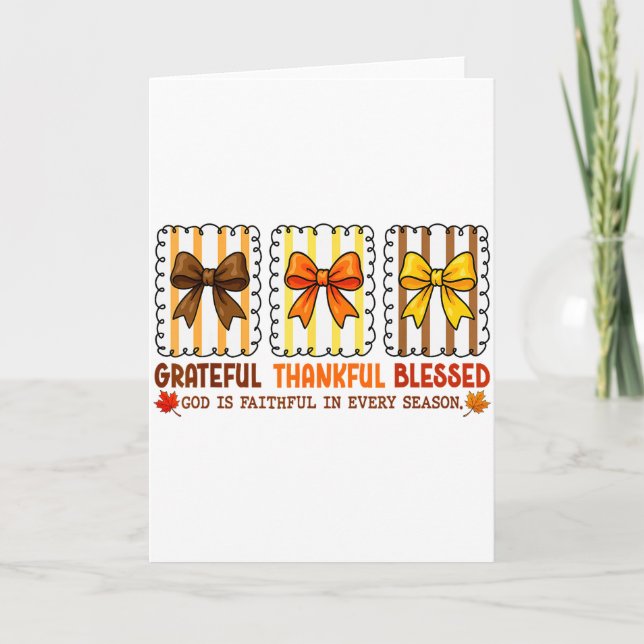 Cartão Bonita Coquete Cristã de Outono Arco Grata Agradec (Frente)