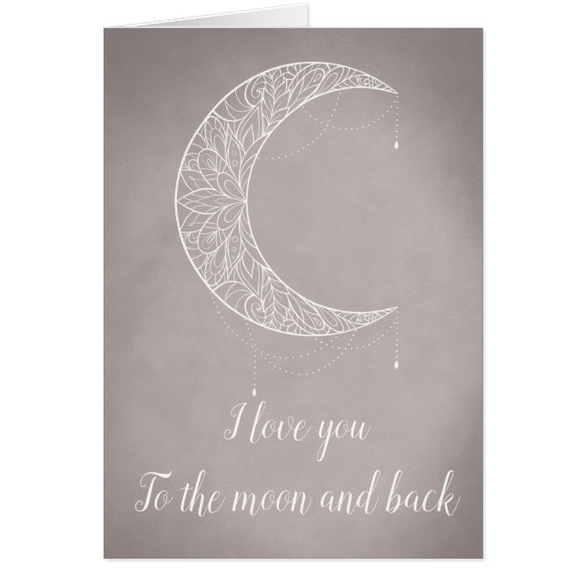 Cartão Bonita Design de Mandala Crescent (Frente)