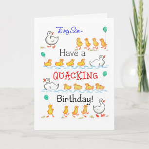 Cartão Bonita Diversão de Patos Quacking Aniversário, par