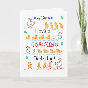 Cartão Bonita diversão, Ducklings Quacking Birthday, para