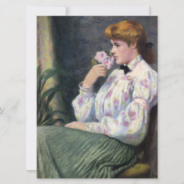 Cartão Bonita Mulher Cheirando Cheiro de Flores (Reverifi