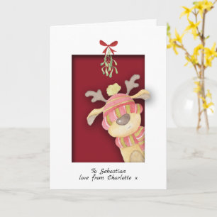 Cartão Bonita Reindeer Com Mistura De Natal