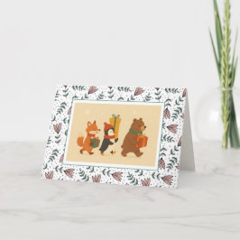 Cartão Bonito Animal Oferta Amigos Aniversário