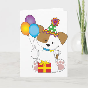 Cartão Bonito Aniversário do Puppy