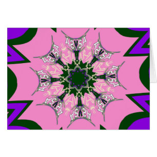 Cartão Bonito bebê rosa púrpura motif monograma de