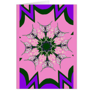 Cartão Bonito bebê rosa púrpura motif monograma de