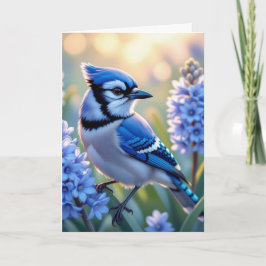 Cartão Bonito Blue Jay e Lilacs | Feliz aniversário