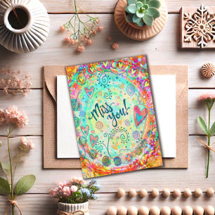 Cartão Bonito Colorida Menina Sua Inspirivência Cheia