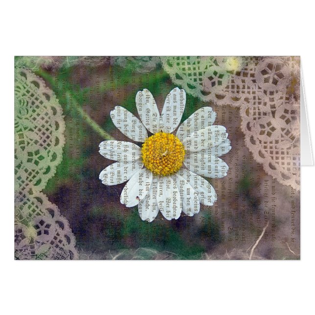 Cartão Bonito como margarida (Frente Horizontal)