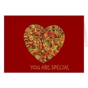 Cartão Bonito Coração Floral