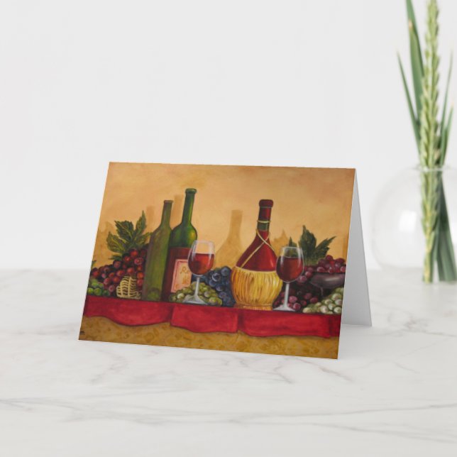 Cartão bonito da arte do vinho (Frente)