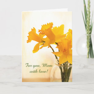 Cartão Bonito Daffodil Para O Aniversário Da Mãe 