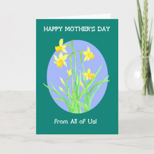 Cartão Bonito Daffodils de todos nós Dias de as mães