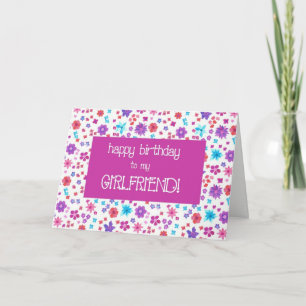 Cartão Bonito Ditsy Floral para um aniversário de Namorad