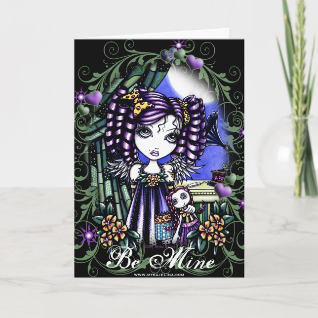 Cartão bonito do anjo da boneca de pano dos (Frente)