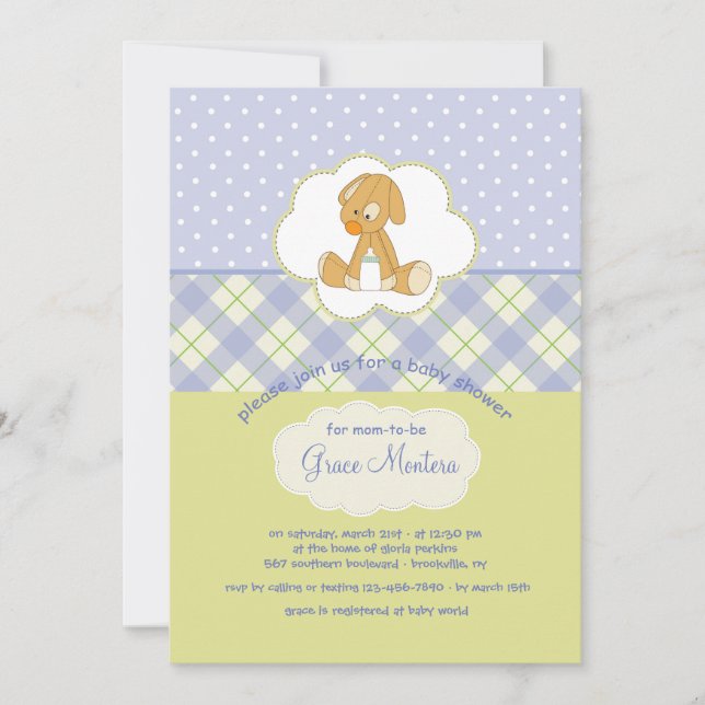 Cartão bonito do chá do brinquedo do filhote de (Frente)