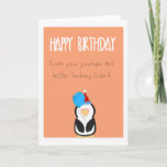 Cartão bonito do feliz aniversario do pinguim do<br><div class="desc">Uma maneira do divertimento de desejar o feliz aniversario a um bom amigo, ao pôr um sorriso sobre sua cara! O cartão está vazio no interior tão lá é abundância da sala para uma nota pessoal animador. Este pinguim engraçado bonito do carregando do balão surly trará um sorriso a qualquer...</div>