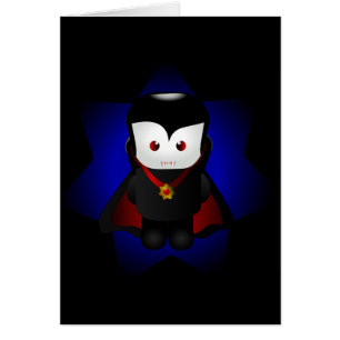 Cartão bonito do vampiro de Chibi - fundos escuro