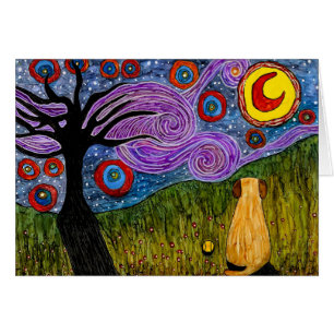 Cartão bonito e colorido do cão