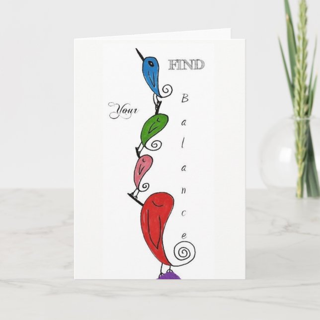 Cartão bonito e colorido do pássaro (Frente)
