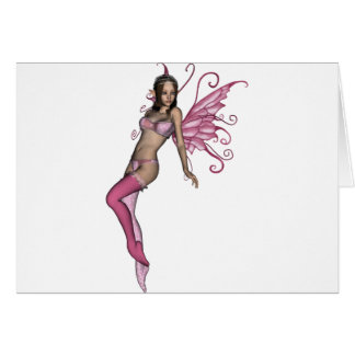 Cartão Bonito em Fae cor-de-rosa