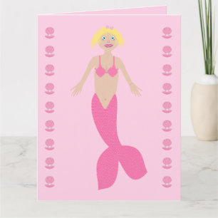 Cartão Bonito fantasia rosa Sereia