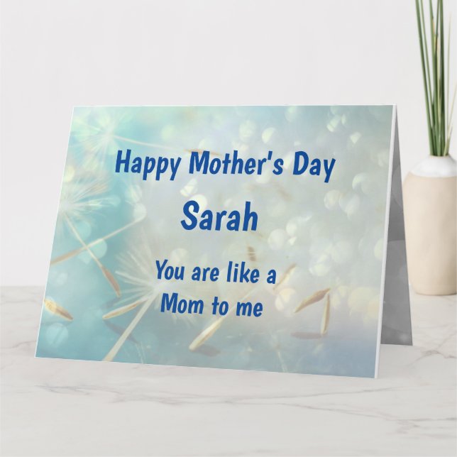 Cartão Bonito Feliz Dia das Mães Como uma Mãe (Frente)