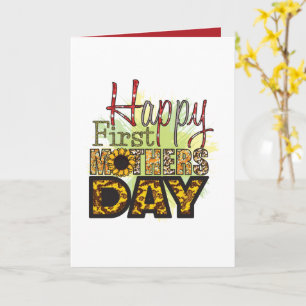 Cartão Bonito Feliz primeiro Dia das Mães adicione texto 