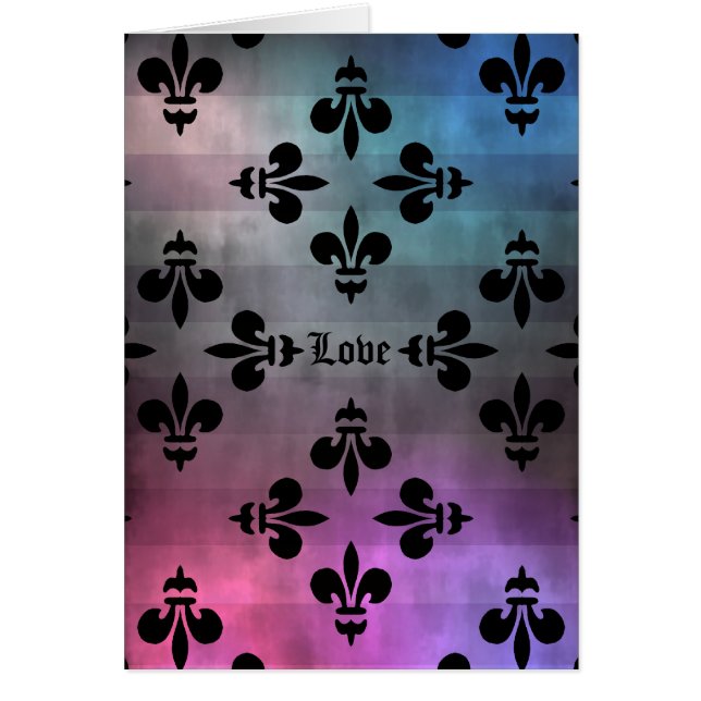 Cartão Bonito Fleur de lis, casado-me (Frente)