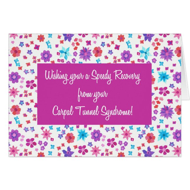 Cartão Bonito Floral Sintomas do Túnel Carpal de Gall (Frente Horizontal)