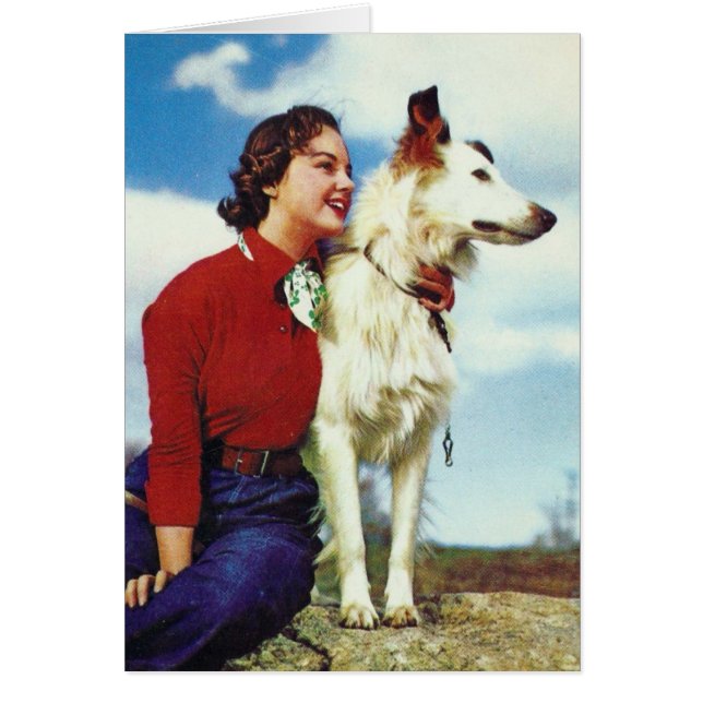 Cartão Bonito garota, Bonito cão (Frente)