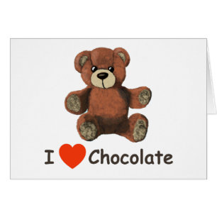 Cartão Bonito I Coração (Amor) Chocolate Urso de Teddy
