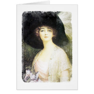 Cartão Bonito Lady Circa 1910 Arte Digital
