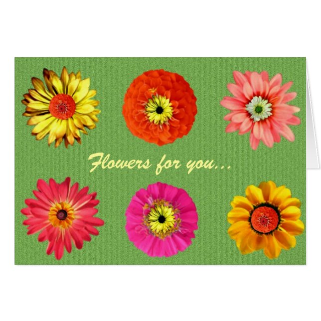 Cartão Bonito margaridas (Frente Horizontal)