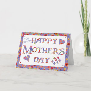 Cartão Bonito Mauve Granny Impressão para Dia de as mãe