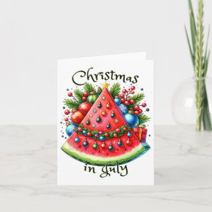 Cartão Bonito Melancia Árvore de Natal no Natal