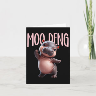 Cartão Bonito Moo-deng engraçado Ba
