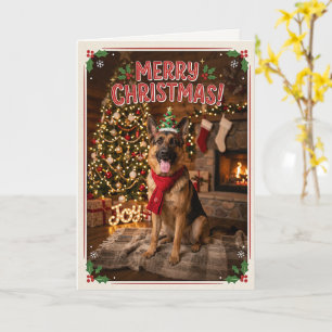 Cartão Bonito Pastor Alemão Amante de Cachorro de Natal