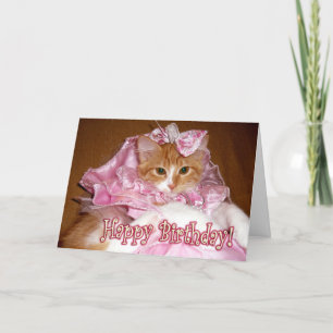 Cartão Bonito Princesa Kitten - Feliz Aniversário!