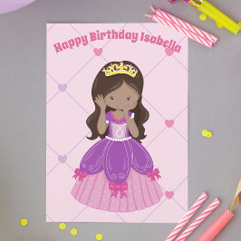 Cartão Bonito Princesa Personalizada Rapariga Hispânica R