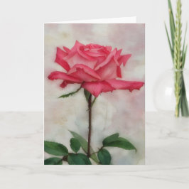 Cartão Bonito Rosa Rosa Rosa Vintage Estilo de Aquarela