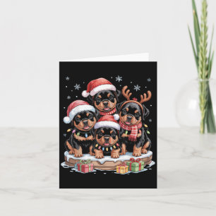 Cartão Bonito Rottweiler Natal Cachorros Cachorros Engraç