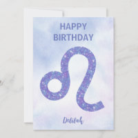 Bonito Sinal de Leo Parabéns Púrpura Personalizado