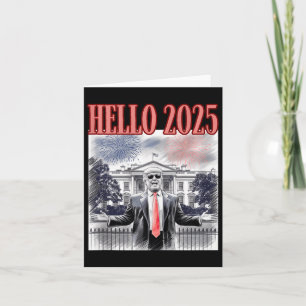 Cartão Bonito Trump Olá 2025 Ano Novo Conservador Da