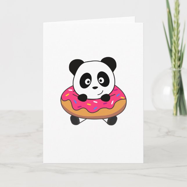 Cartão Bonito Urso Panda Pandas Rosquinha Streusel (Frente)
